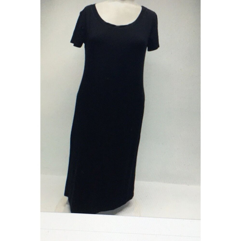 Storq Maternity T-shirt Shift Dress Midi  Short Sleeve Modal Black Size 4 NWOT